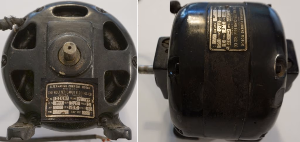 Einphasenmotor BK, Einphasen - Sondermotor, Orgelmotor 230 V, 0,25 KW, B3, IP 23, im Bild der sehr alte defekte Orgelmotor