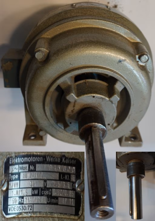 D Mot Drehstrommotor, Dahlandermotor (alter IP 23 im Bild zu sehen) 380 V 4/8 pol defekt (sehr alte Isolation) Durchschlag) neu wickeln in F nach Windungsschluss