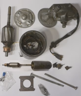 DC Motor Kollektormotor Niederspannung 12 V KFZ Anker wickeln Feld wickeln, neu lagern, (im Bild zu sehen) in Teilen angeliefert