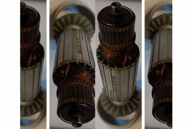 AC Anker (230 V Netz Motor) von einem Handwerkszeug Anker (im Bild 2 Seitenansicht) neu wickeln wuchten - AQ Pluss nutzen - bringt Nutzen !!