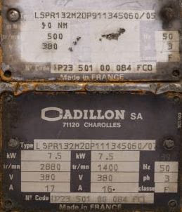 D Mot elektromotor Dahlandermotor 2 Drehzahlen plus eine separate (im Bild das Typenschild) Getriebemotor mit dem asymetrischen Flansch - Welle Verhältnis Späneförderer